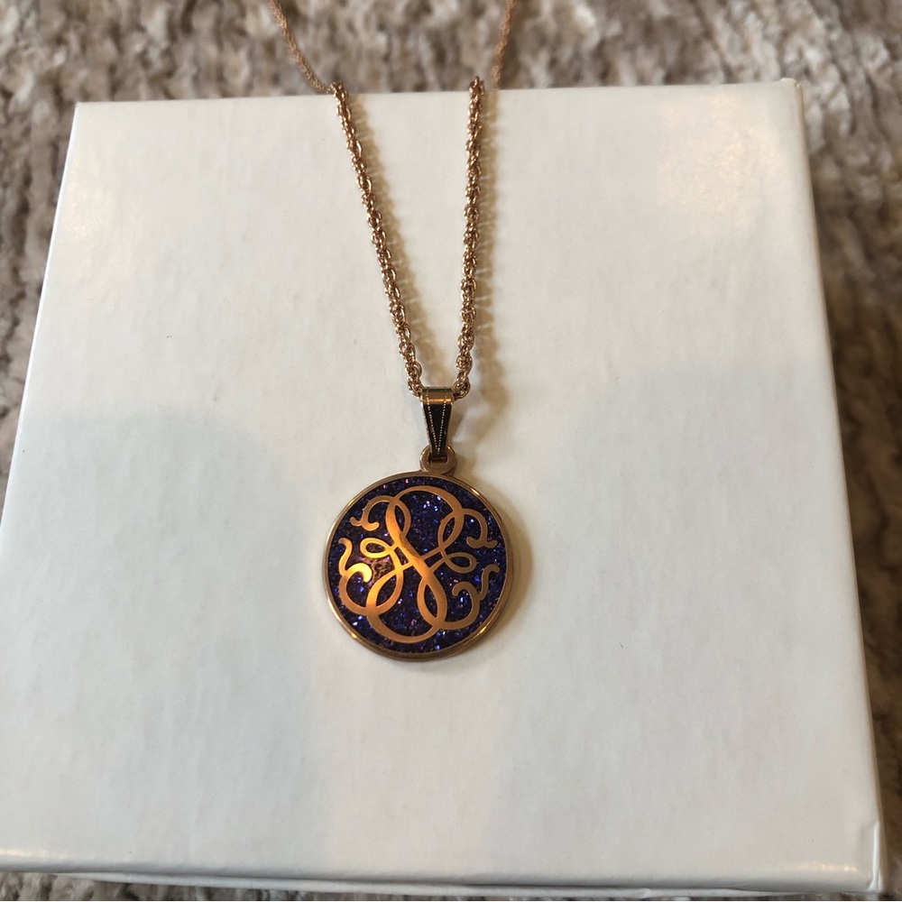 Alex and Ani Shimmery Purple and Gold Path of Life Charm Necklace